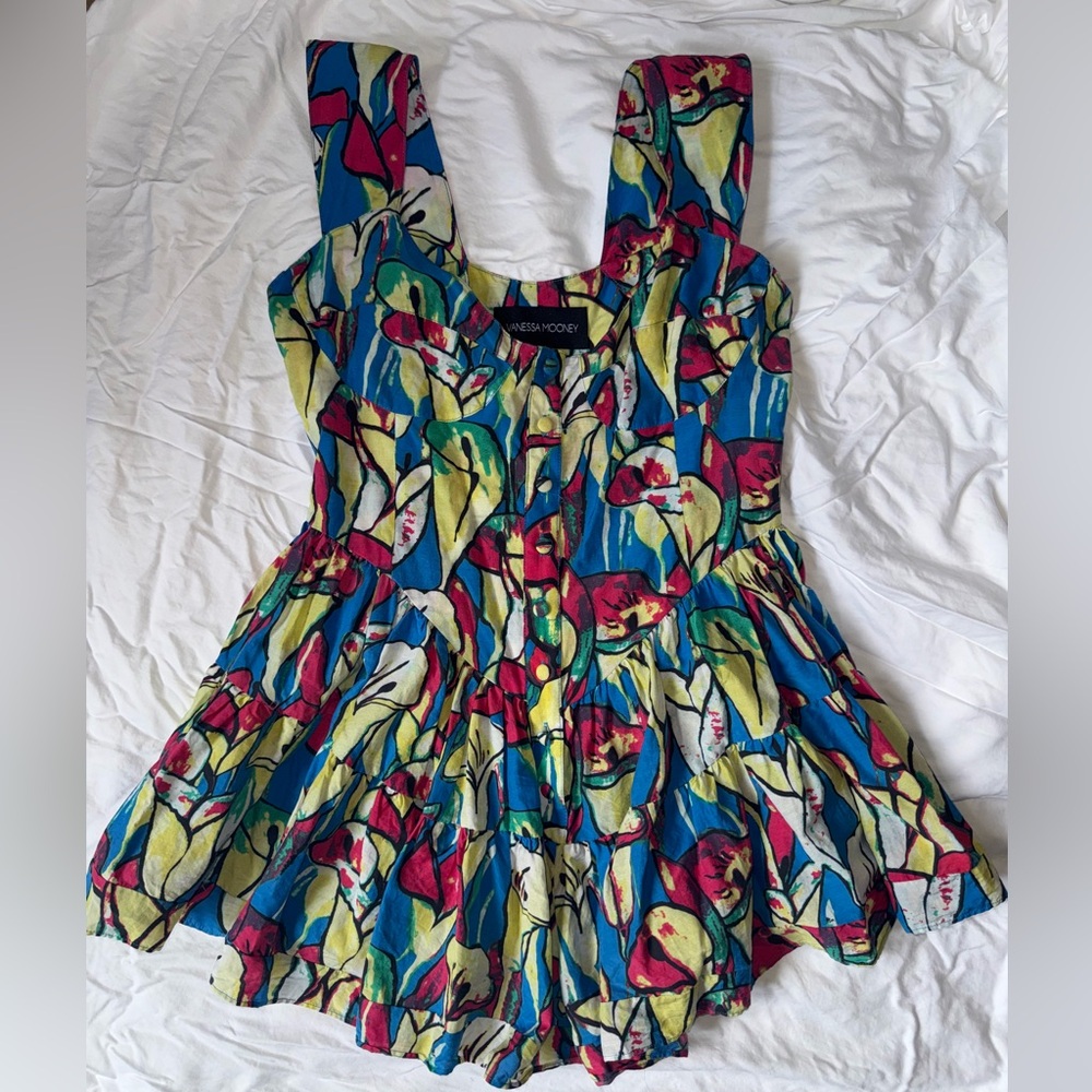 Vanessa Mooney Multicolor Abstract Dress